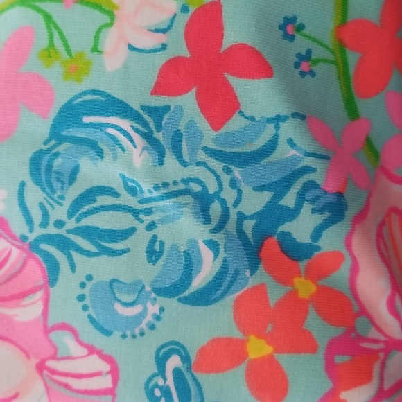 Lilly Pulitzer Cayce Short Sleeve Dress in Surf Blue Luscious Lions - Picture 10 of 16